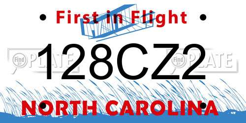 128CZ2 North Carolina License Plate