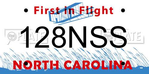 128NSS North Carolina License Plate