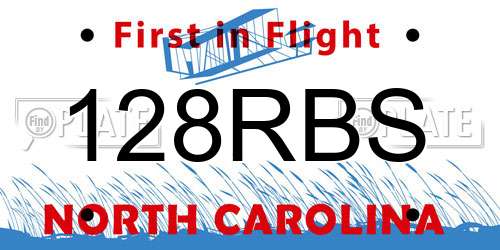 128RBS North Carolina License Plate
