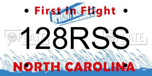 128RSS North Carolina License Plate
