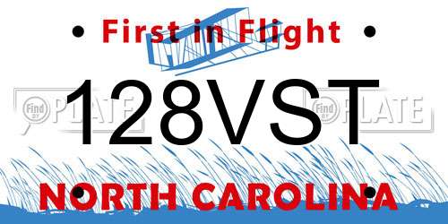 128VST North Carolina License Plate