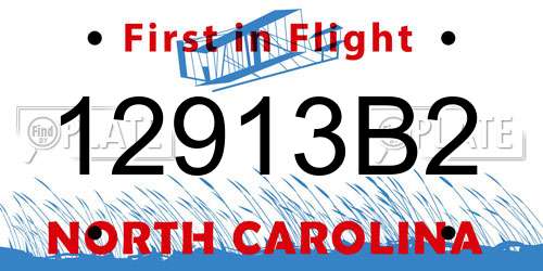 12913B2 North Carolina License Plate