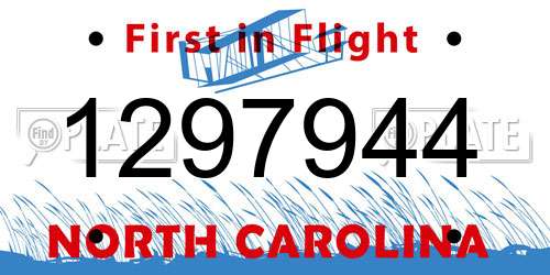 1297944 North Carolina License Plate