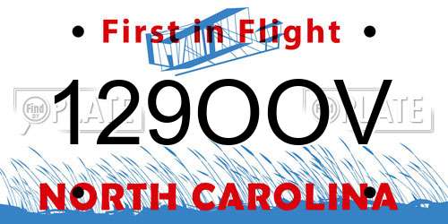 129OOV North Carolina License Plate