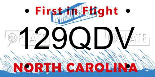 129QDV North Carolina License Plate