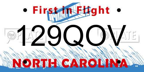 129QOV North Carolina License Plate