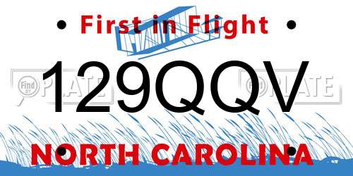 129QQV North Carolina License Plate