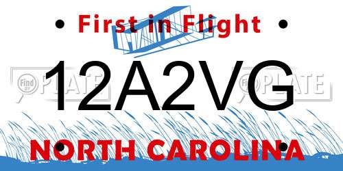 12A2VG North Carolina License Plate