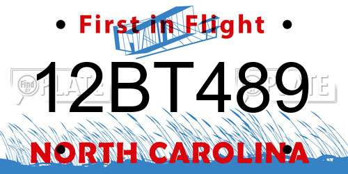 12BT489 North Carolina License Plate