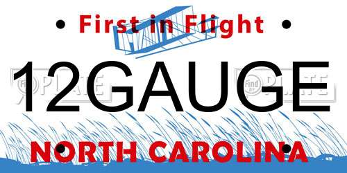 12GAUGE North Carolina License Plate