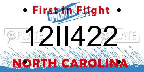 12II422 North Carolina License Plate