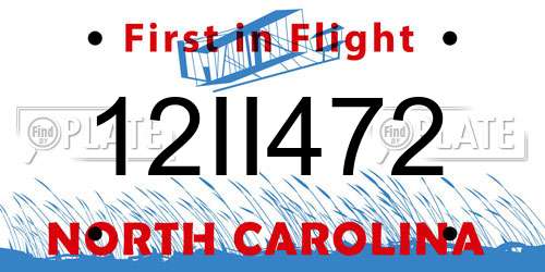 12II472 North Carolina License Plate