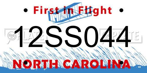 12SS044 North Carolina License Plate