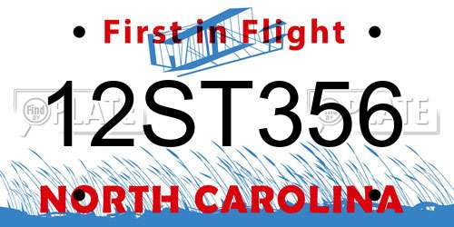12ST356 North Carolina License Plate