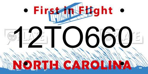 12TO660 North Carolina License Plate