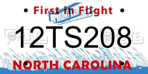 12TS208 North Carolina License Plate