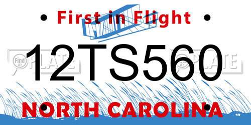 12TS560 North Carolina License Plate
