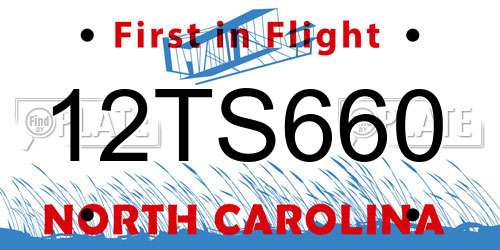 12TS660 North Carolina License Plate