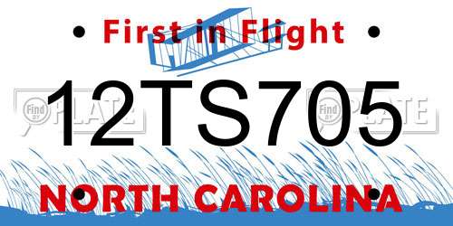 12TS705 North Carolina License Plate