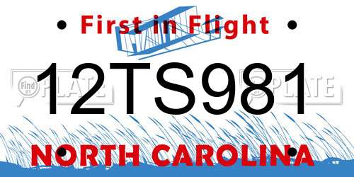 12TS981 North Carolina License Plate