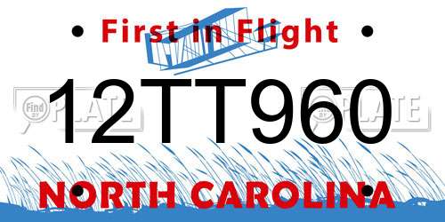 12TT960 North Carolina License Plate
