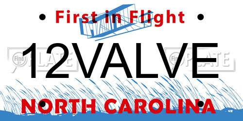 12VALVE North Carolina License Plate
