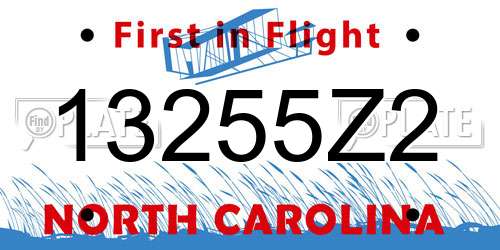 13255Z2 North Carolina License Plate