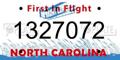 1327072 North Carolina License Plate