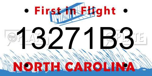 13271B3 North Carolina License Plate