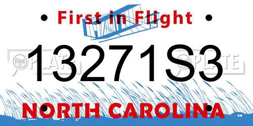13271S3 North Carolina License Plate