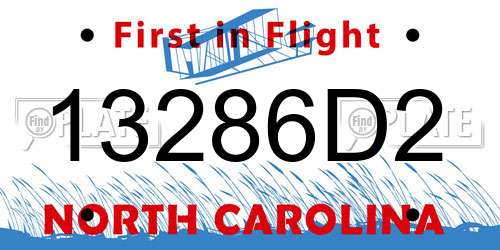 13286D2 North Carolina License Plate