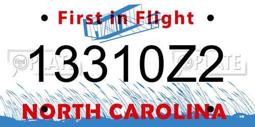 13310Z2 North Carolina License Plate