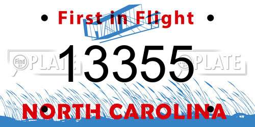 13355 North Carolina License Plate