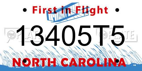 13405T5 North Carolina License Plate