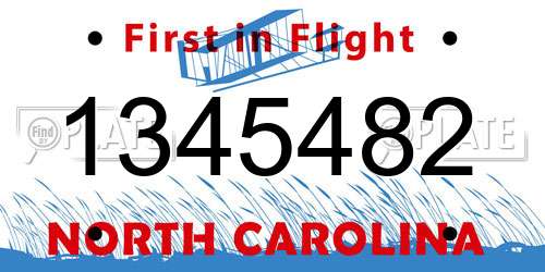 1345482 North Carolina License Plate