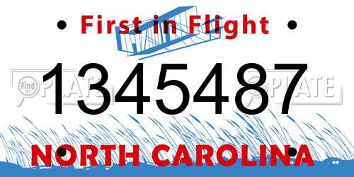 1345487 North Carolina License Plate