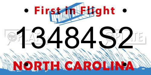 13484S2 North Carolina License Plate