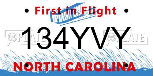 134YVY North Carolina License Plate