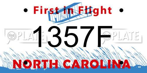 1357F North Carolina License Plate