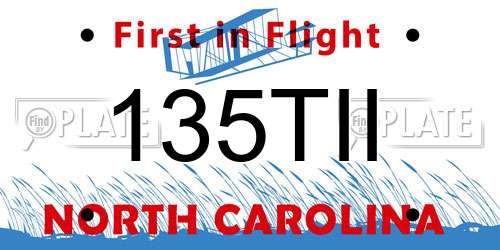 135TII North Carolina License Plate