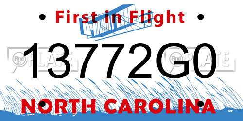 13772G0 North Carolina License Plate