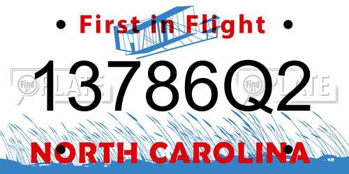 13786Q2 North Carolina License Plate