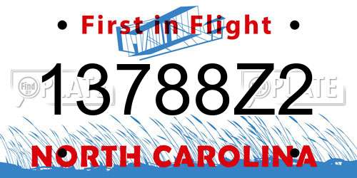 13788Z2 North Carolina License Plate