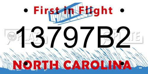 13797B2 North Carolina License Plate
