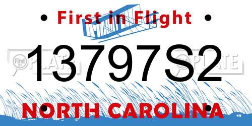 13797S2 North Carolina License Plate