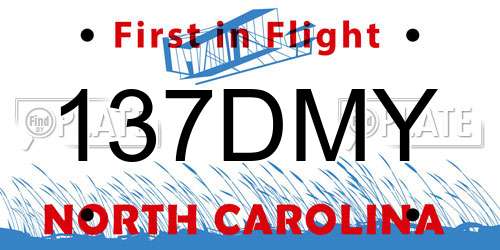 137DMY North Carolina License Plate
