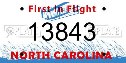 13843 North Carolina License Plate