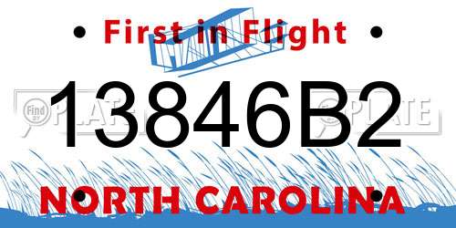 13846B2 North Carolina License Plate