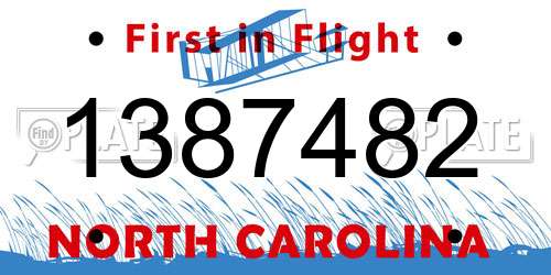 1387482 North Carolina License Plate