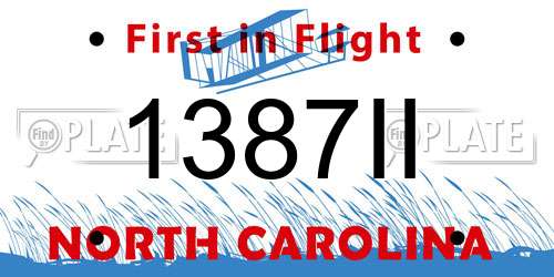 1387II North Carolina License Plate